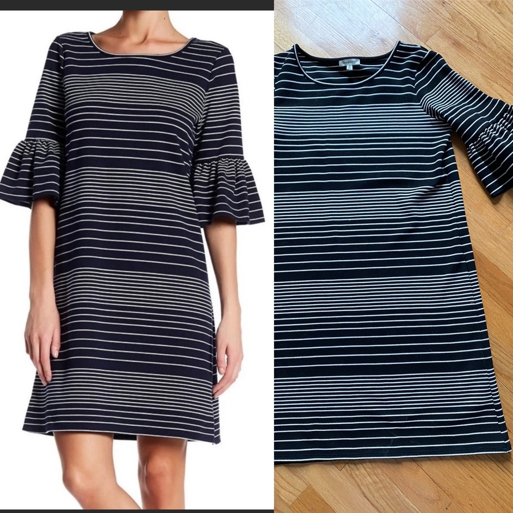 Max Studio Striped Ruffle Sleeve Dress